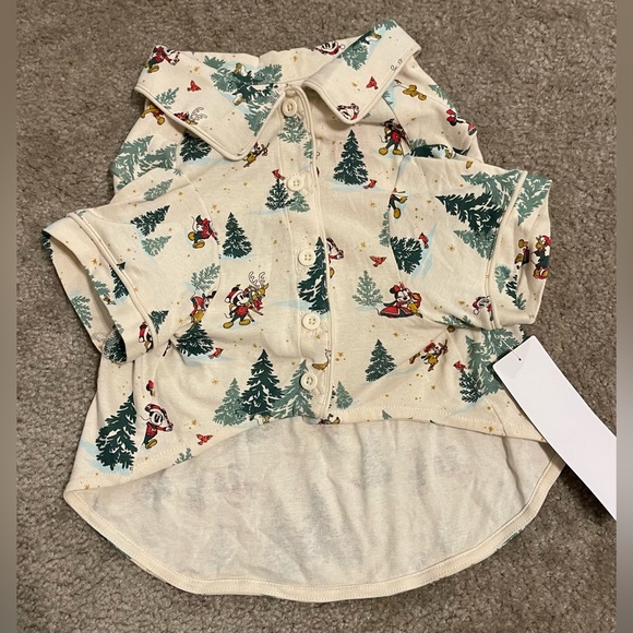 Disney Other - NWT Disney Parks Dog Collared Shirt Winter Christmas Holiday Pattern Size L